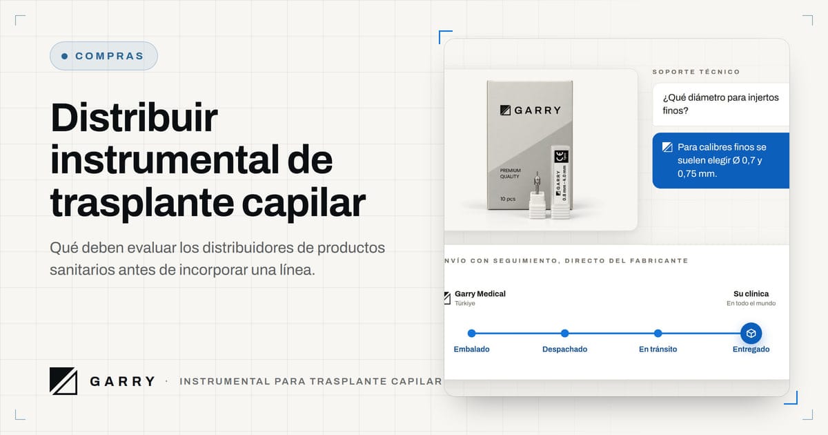 Distribuir instrumental de trasplante capilar - envío con seguimiento y soporte técnico, del video de proceso de Garry
