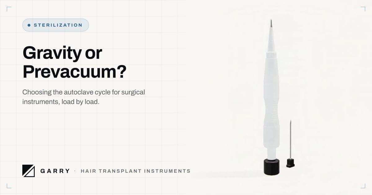 Gravity or Prevacuum? - studio photo of the Garry DHI implanter pen with its needle