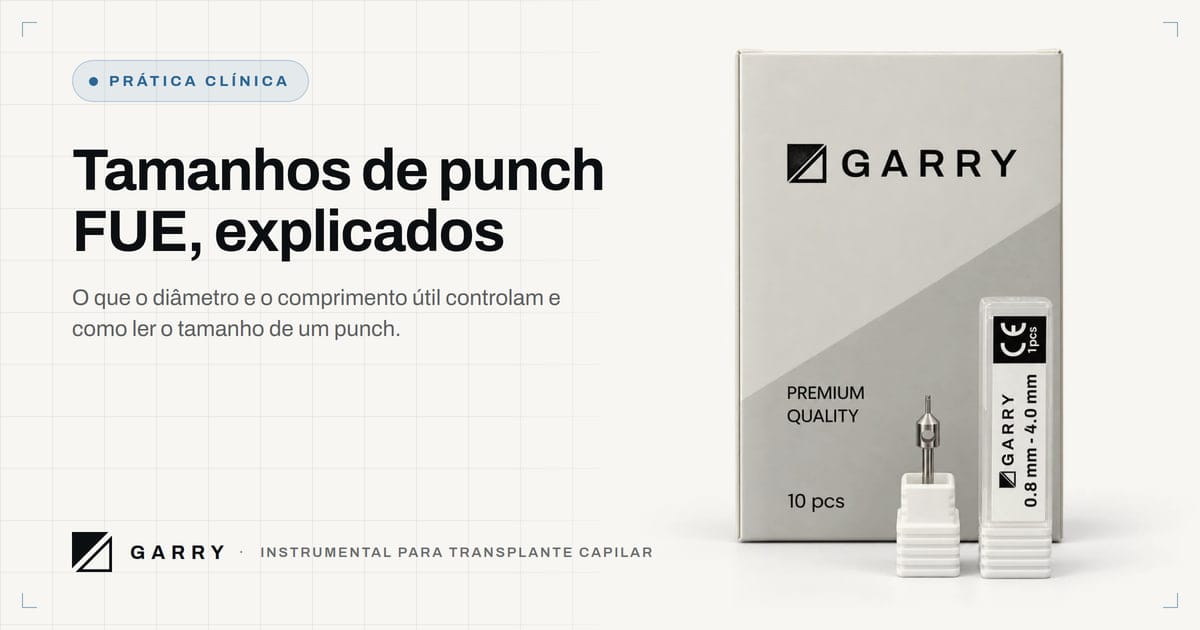 Tamanhos de punch FUE, explicados - embalagem do Punch Fue Garry com a medida no tubo