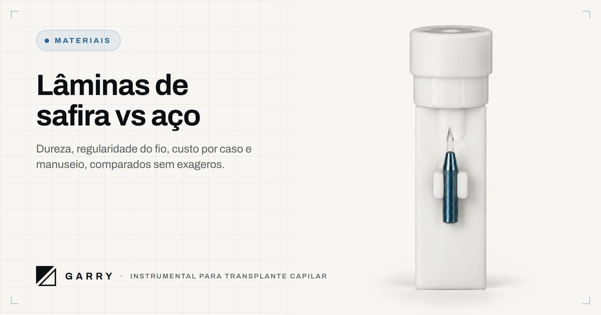 Lâminas de safira vs aço - a lâmina de safira Garry na embalagem