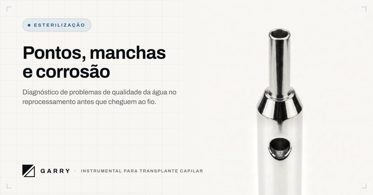 Pontos, manchas e corrosão - close da ponta de corte de um punch Garry