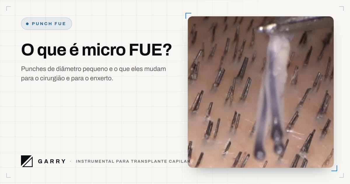 O que é micro FUE? - enxerto de unidade folicular levantado com pinça após a incisão