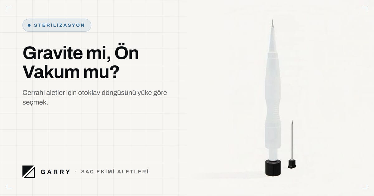 Gravite mi, Ön Vakum mu? - iğnesiyle birlikte Garry DHI implanter kaleminin stüdyo fotoğrafı