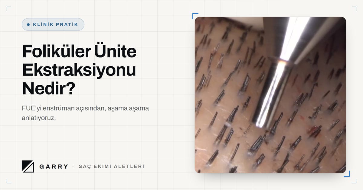 Foliküler Ünite Ekstraksiyonu Nedir? - foliküler ünitenin çevresini kesen FUE punch'ın yakın çekimi